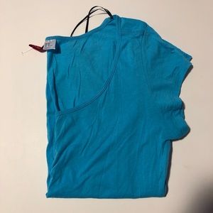 Divided Blue Scoop Neck Tee